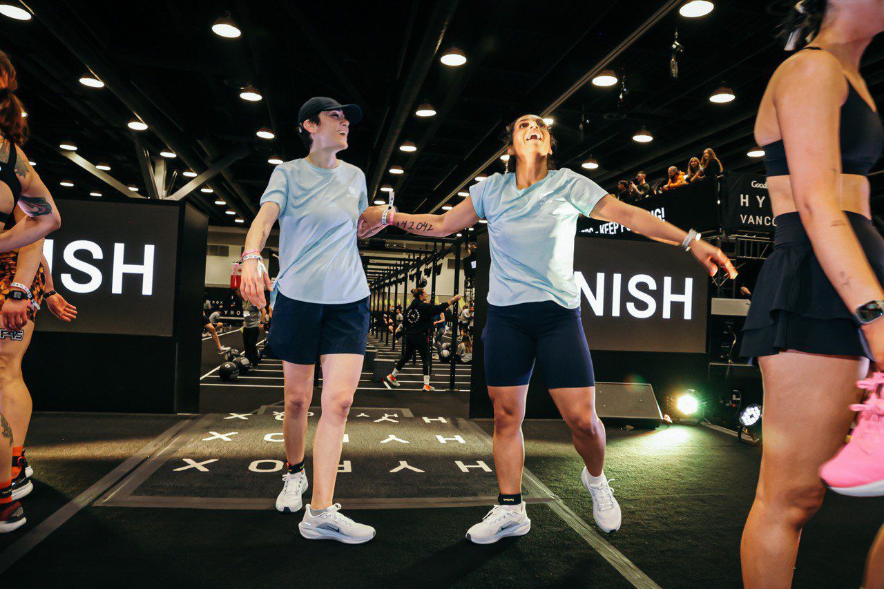 HYROX finish line celebration